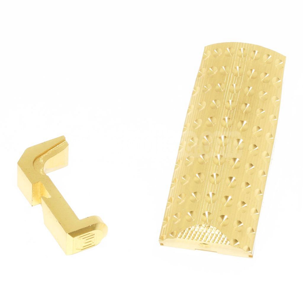 EMG Lizenziert SAI Schweres Gewicht Backstrap und Magazinauslöseknopf Geeignet für SAI BLU COMPACT GBB Pistolen Airsoft Bronze Gold