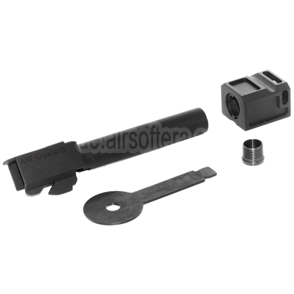 Armorer Works AW VX Äußerer Lauf Kit mit Kompensator MOD-1 Geeignet für AW VX7 Serie / EMG SAI BLU Standard / ISSC M22 / Lonewolf / Tokyo Marui / WE G17 G18C GBB Pistolen Airsoft