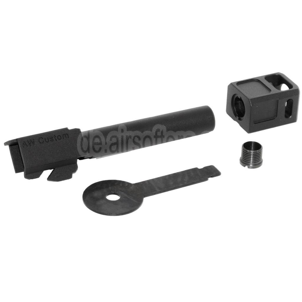Armorer Works AW VX Äußerer Lauf Kit mit Kompensator MOD-2 Geeignet für AW VX7 Serie / EMG SAI BLU Standard / ISSC M22 / Lonewolf / Tokyo Marui / WE G17 G18C GBB Pistolen Airsoft