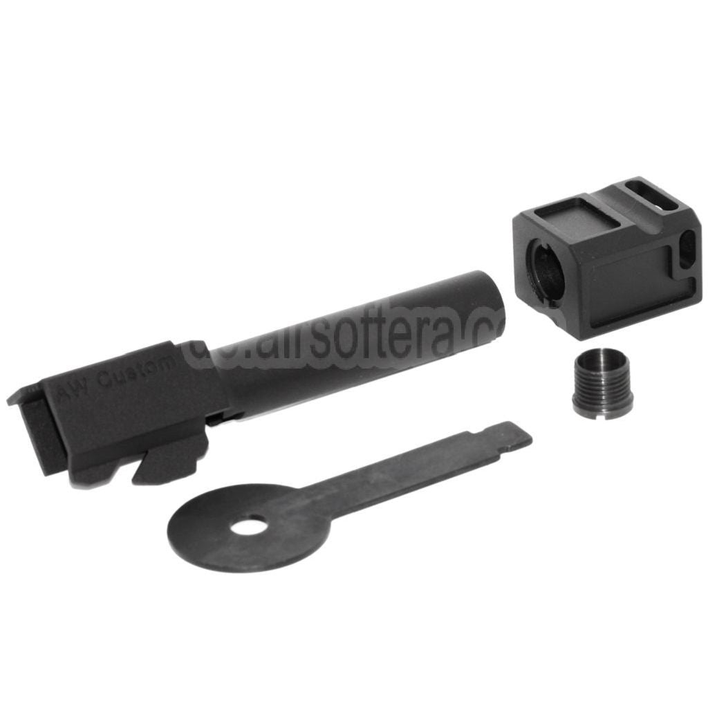Armorer Works AW VX Äußerer Lauf Kit mit Kompensator MOD-1 Geeignet für AW VX9 Serie / EMG SAI BLU COMPACT / Tokyo Marui / WE G19 GBB Pistolen Airsoft