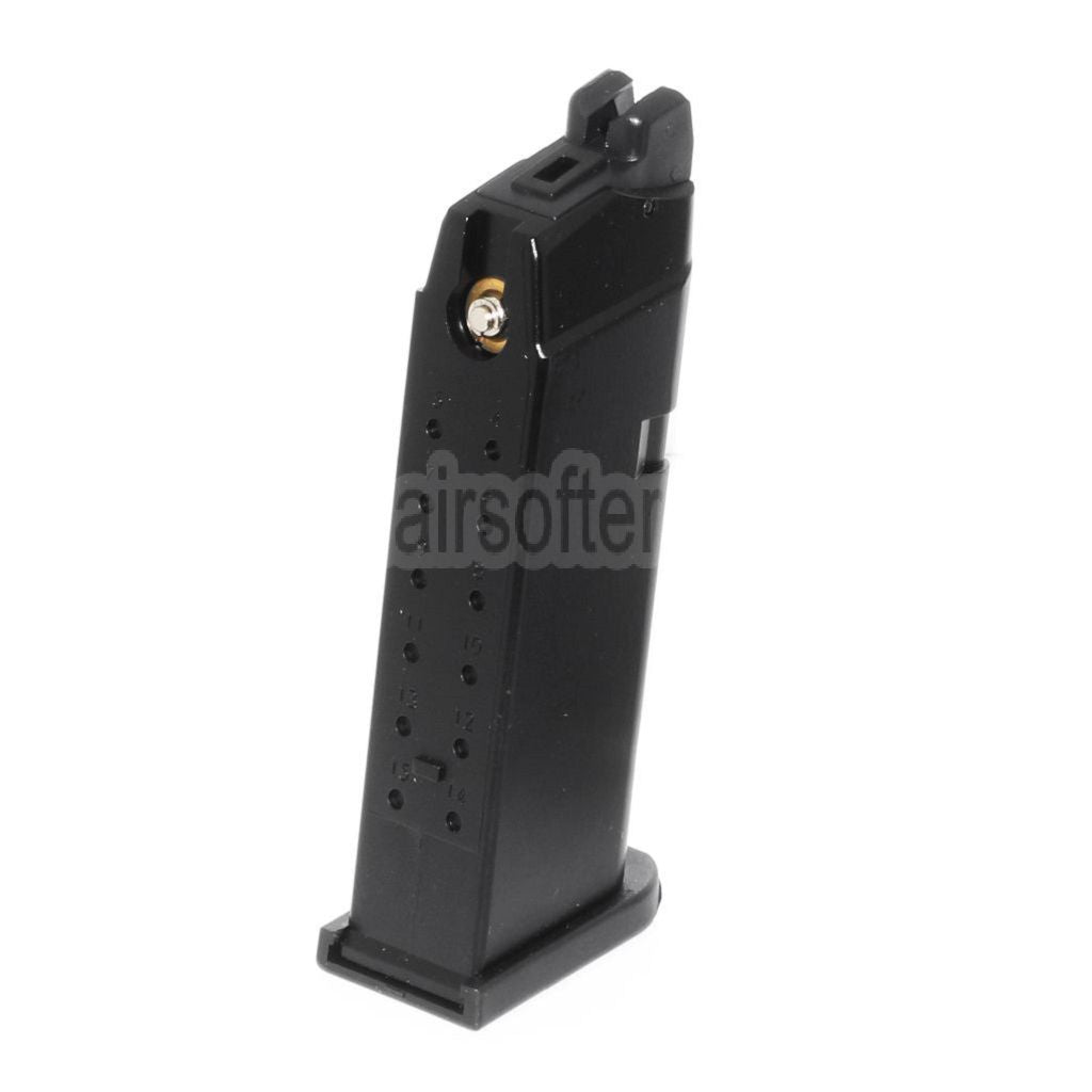 WE (WE-TECH) 20rd G19 GEN5 Gas Magazin Geeignet für G19 G23 G26 Serie GBB Pistolen Airsoft Schwarz