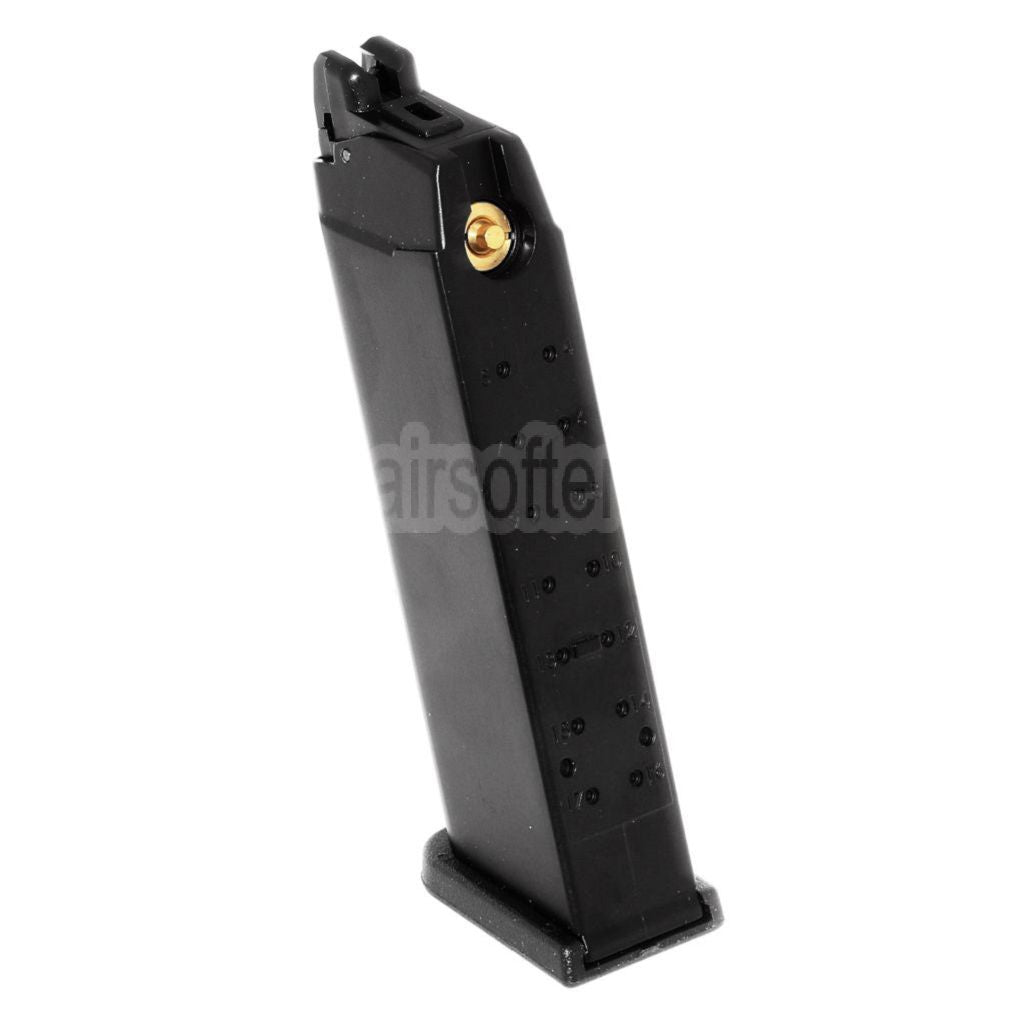 WE (WE-TECH) 25rd Co2 Magazin Geeignet für G17 G18C G34 G35 G-Serie GBB Pistolen Airsoft Schwarz