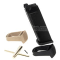 WE (WE-TECH) 25rd Co2 Magazin Ventilschlüssel Griffverlängerungssatz Geeignet für G17 G18C G34 G35 G-Serie GBB Pistolen Airsoft Schwarz