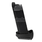 WE (WE-TECH) 25rd Co2 Magazin Ventilschlüssel Griffverlängerungssatz Geeignet für G17 G18C G34 G35 G-Serie GBB Pistolen Airsoft Schwarz