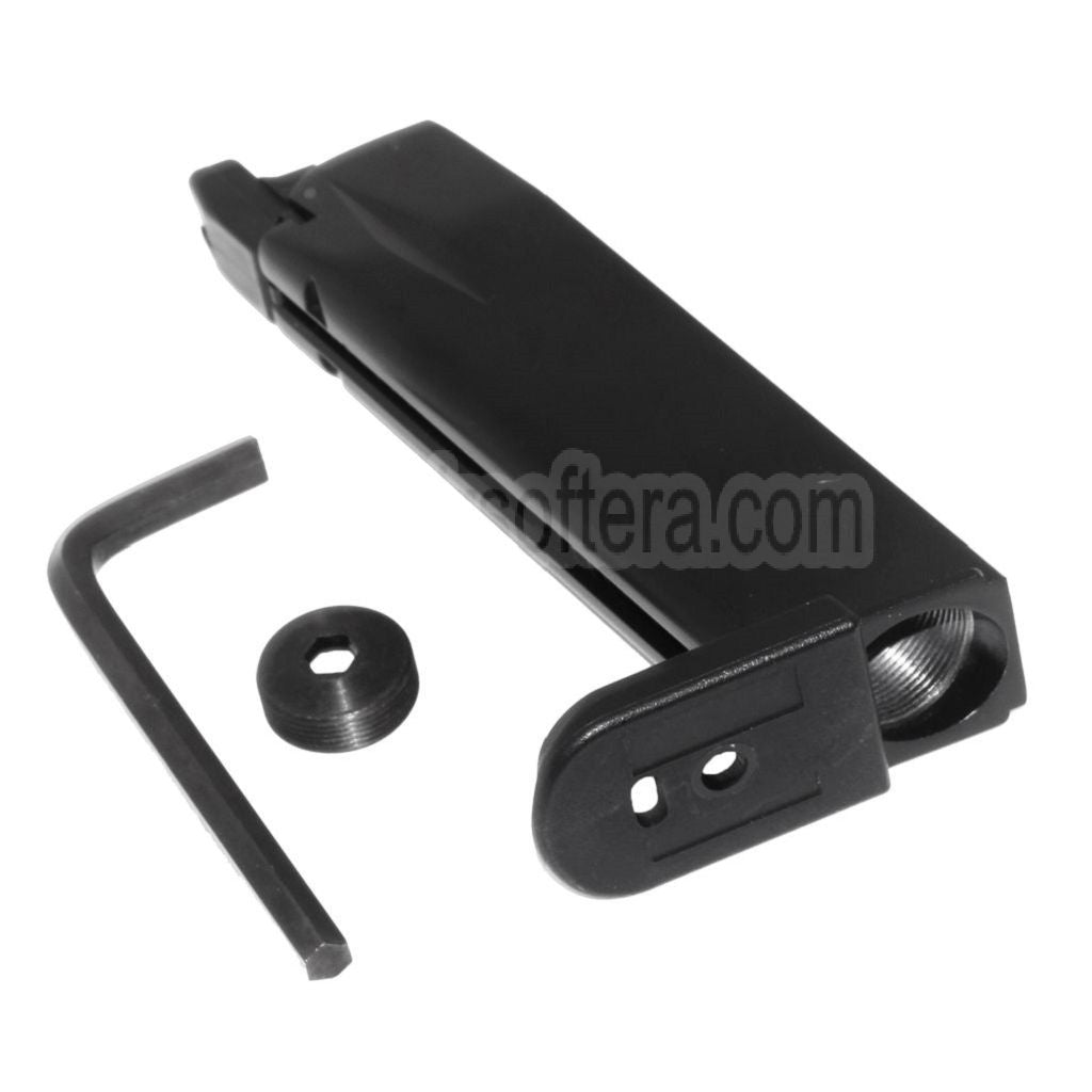 WE (WE-TECH) 26rd Co2 Magazin Geeignet für Air Venturi Springfield Armory WE XDM Serie GBB Pistolen Airsoft Schwarz