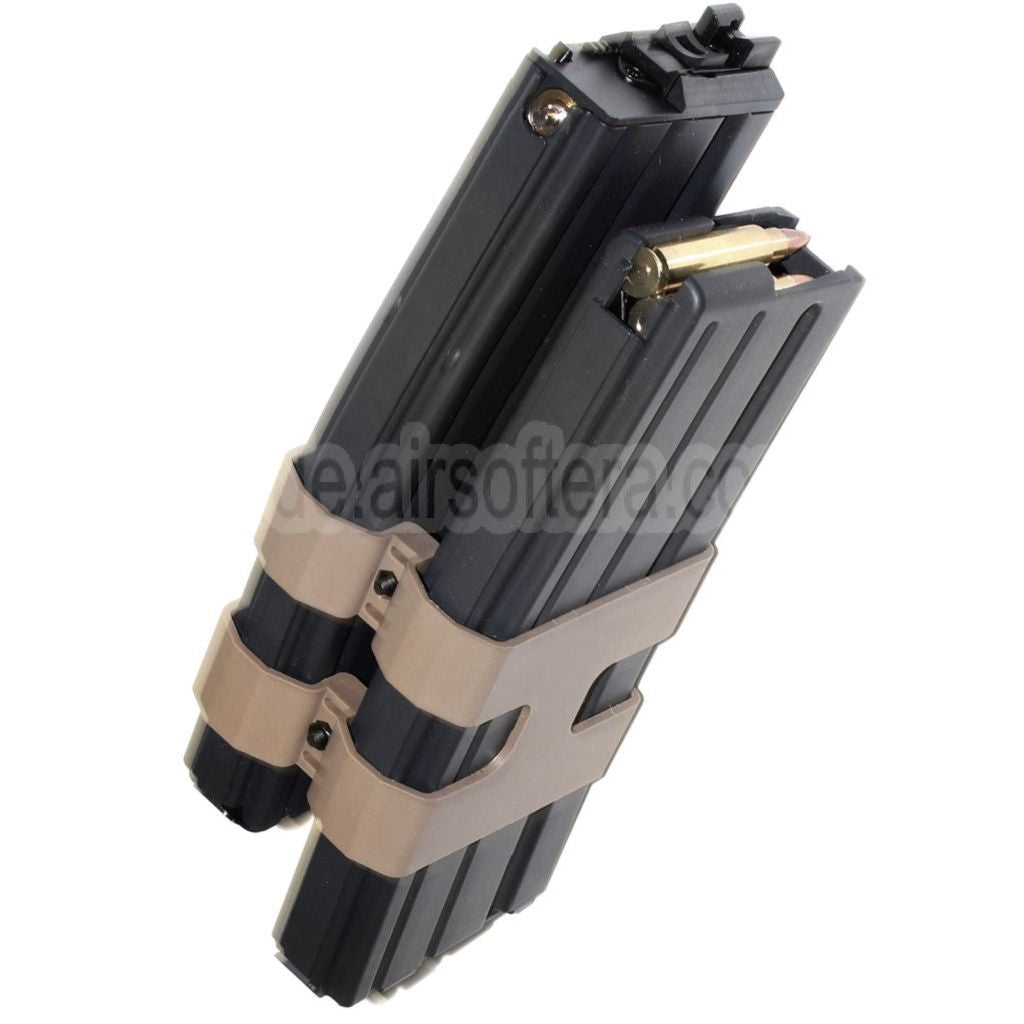 WE (WE-TECH) 80rd Gas Doppelt Magazin Geeignet für WE Open Bolt Type L85 / SCAR-L / R5C / T65 / HK416 / AR M4 M16 GBB Gewehre Airsoft Schwarz