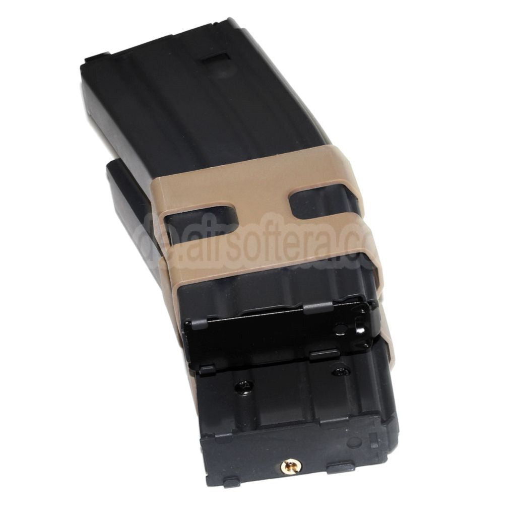 WE (WE-TECH) 80rd Gas Doppelt Magazin Geeignet für WE Open Bolt Type L85 / SCAR-L / R5C / T65 / HK416 / AR M4 M16 GBB Gewehre Airsoft Schwarz
