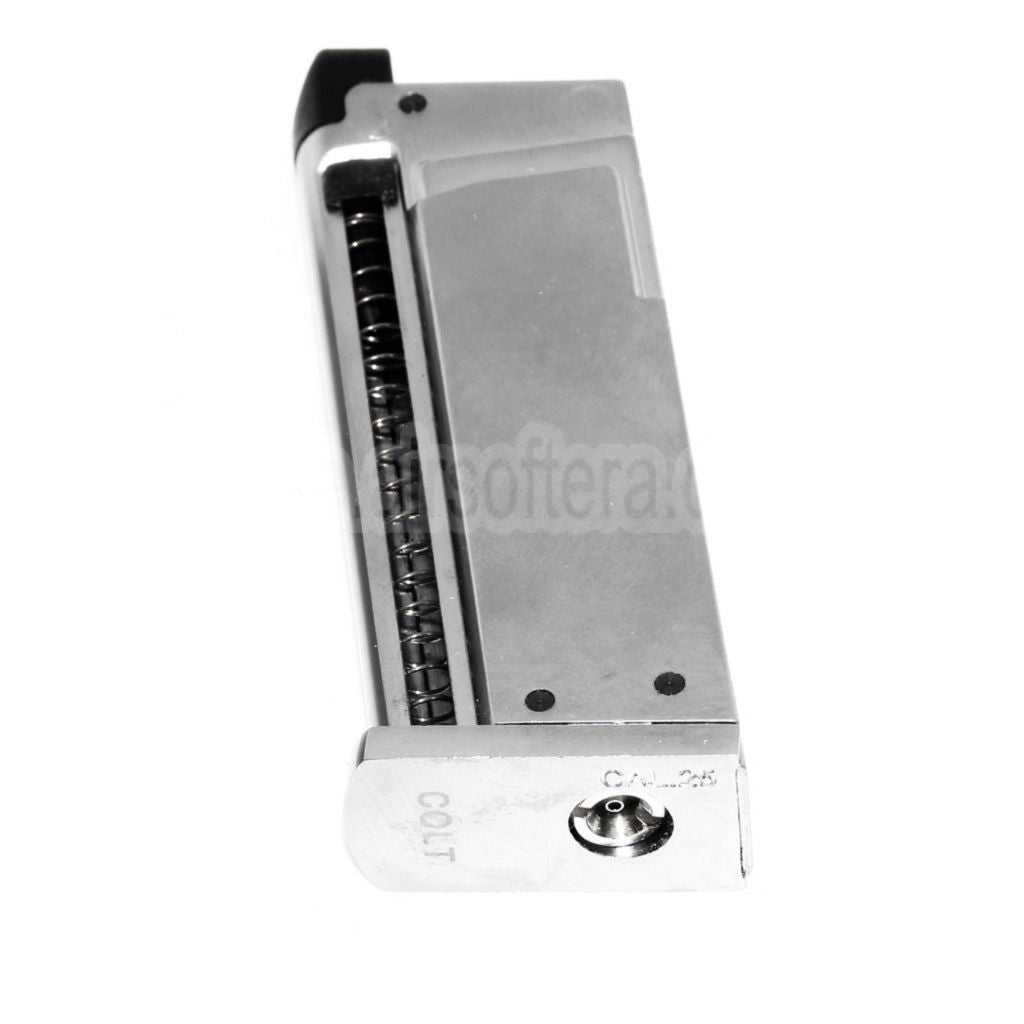Cybergun 7rd Gas Magazin Geeignet für WE CT25 COLT JUNIOR .25 Mighty Mouse GBB Pistolen Airsoft Silber