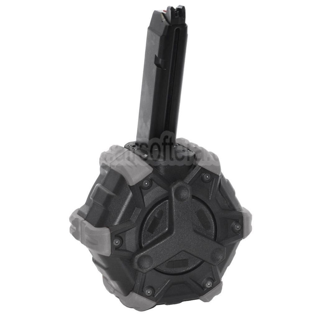 Armorer Works AW Custom 350rd Gas Adaptive Trommelmagazin Geeignet für G17 G18C G-Serie GBB Pistolen Airsoft