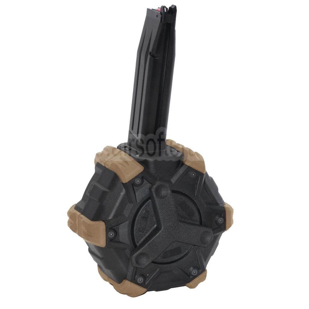 Armorer Works AW Custom 350rd Gas Adaptive Trommelmagazin Geeignet für Hi-Capa GBB Pistolen Airsoft