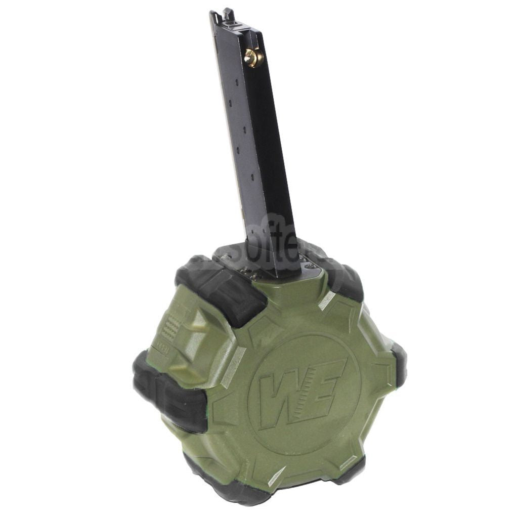 WE (WE-TECH) 350rd Gas Trommelmagazin Geeignet für EMG SAI Red / AW NE Serie / WE Single Stack 1911 GBB Pistolen Airsoft