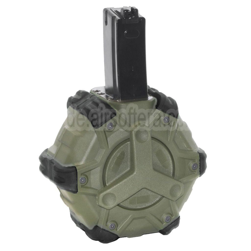 WE (WE-TECH) 350rd Gas Trommelmagazin Geeignet für WE (WE-TECH) AP APACHE MP5 Serie GBB Gewehre Airsoft