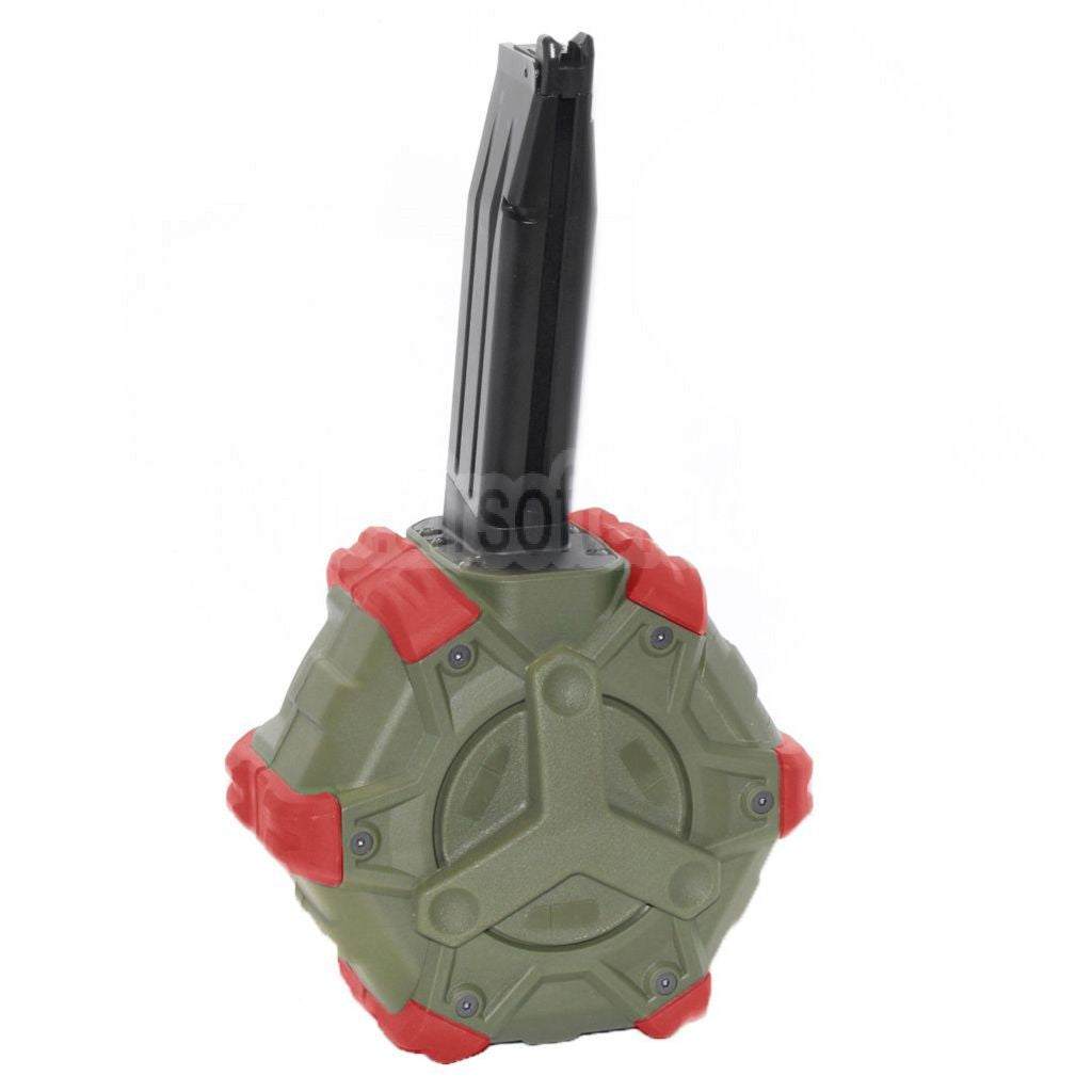 WE (WE-TECH) 350rd Gas Trommelmagazin Geeignet für Hi-Capa GBB Pistolen Airsoft