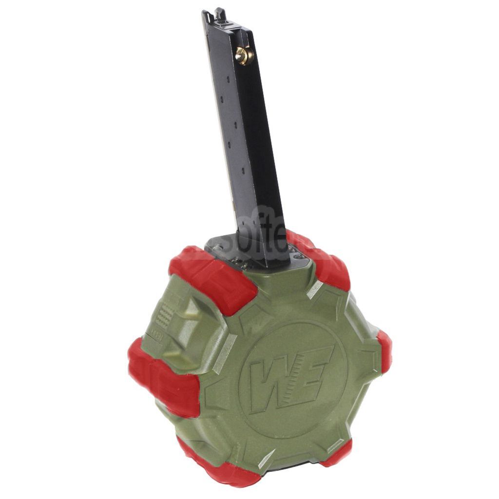 WE (WE-TECH) 350rd Gas Trommelmagazin Geeignet für EMG SAI Red / AW NE Serie / WE Single Stack 1911 GBB Pistolen Airsoft