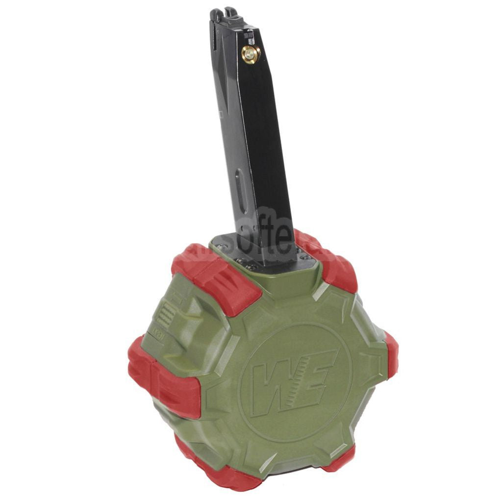 WE (WE-TECH) 350rd Gas Trommelmagazin Geeignet für AW MB Serie / KJW / WE / Tokyo Marui M9 M92 GBB Pistolen Airsoft