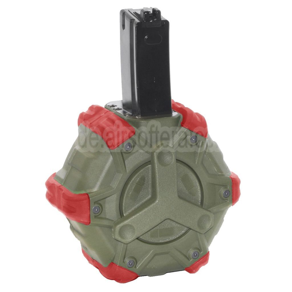 WE (WE-TECH) 350rd Gas Trommelmagazin Geeignet für WE (WE-TECH) AP APACHE MP5 Serie GBB Gewehre Airsoft