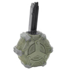 WE (WE-TECH) 350rd Gas Trommelmagazin Geeignet für G17 G18C G-Serie GBB Pistolen Airsoft
