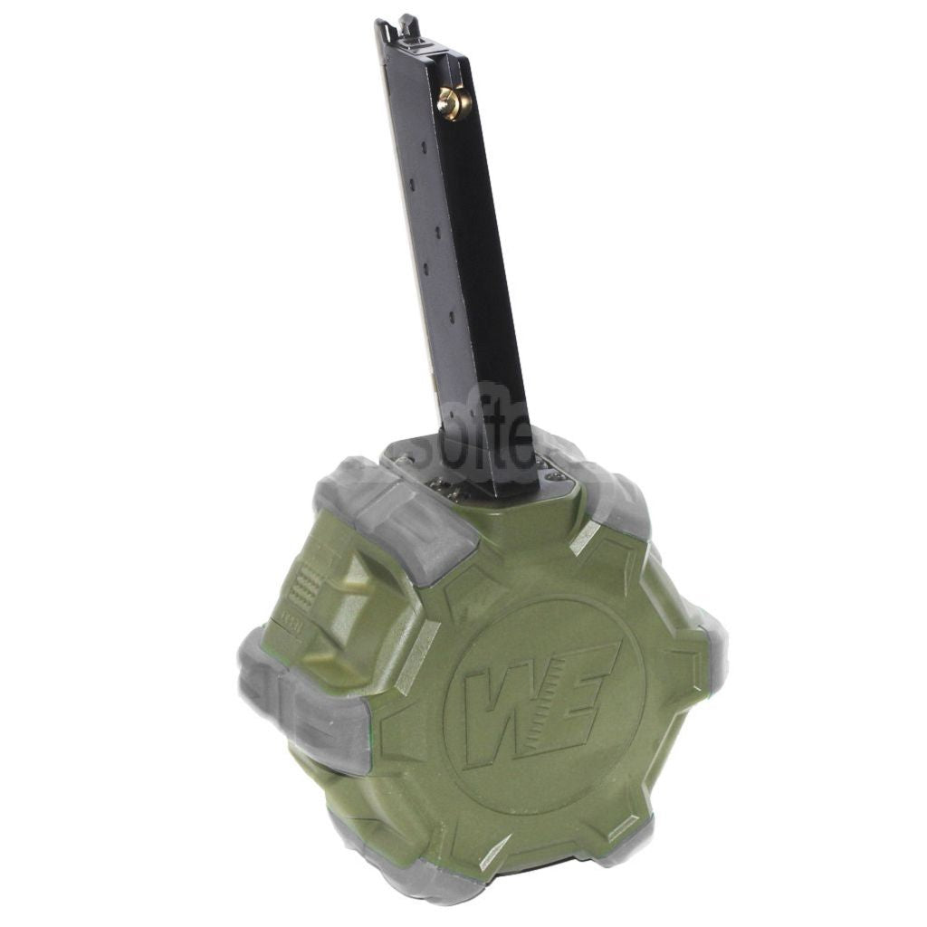 WE (WE-TECH) 350rd Gas Trommelmagazin Geeignet für EMG SAI Red / AW NE Serie / WE Single Stack 1911 GBB Pistolen Airsoft