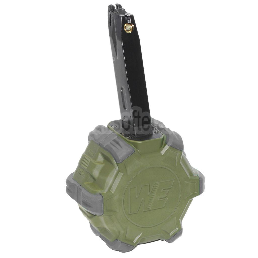 WE (WE-TECH) 350rd Gas Trommelmagazin Geeignet für AW MB Serie / KJW / WE / Tokyo Marui M9 M92 GBB Pistolen Airsoft