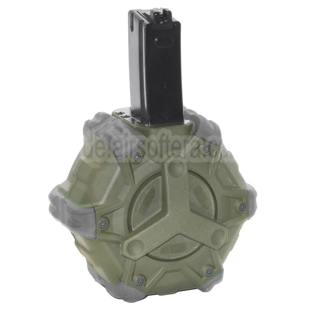 WE (WE-TECH) 350rd Gas Trommelmagazin Geeignet für WE (WE-TECH) AP APACHE MP5 Serie GBB Gewehre Airsoft