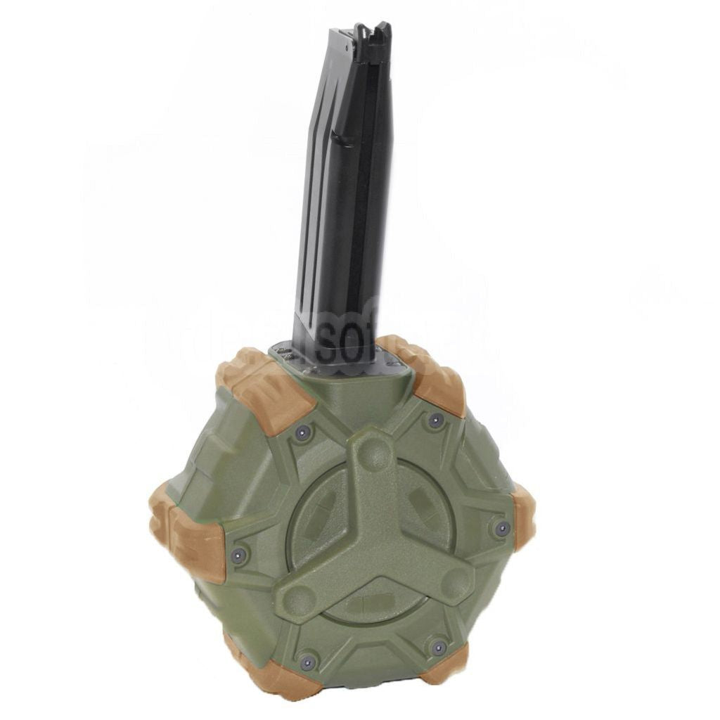 WE (WE-TECH) 350rd Gas Trommelmagazin Geeignet für Hi-Capa GBB Pistolen Airsoft