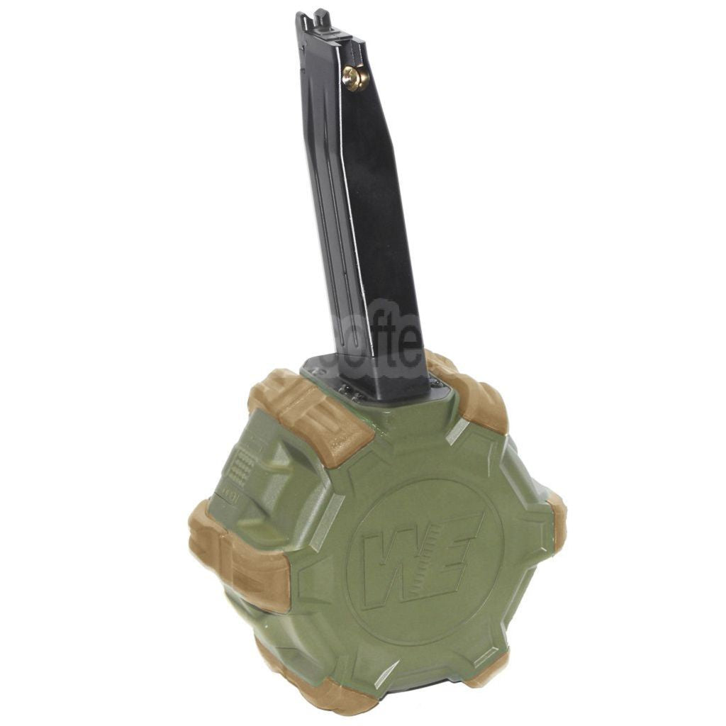 WE (WE-TECH) 350rd Gas Trommelmagazin Geeignet für Hi-Capa GBB Pistolen Airsoft