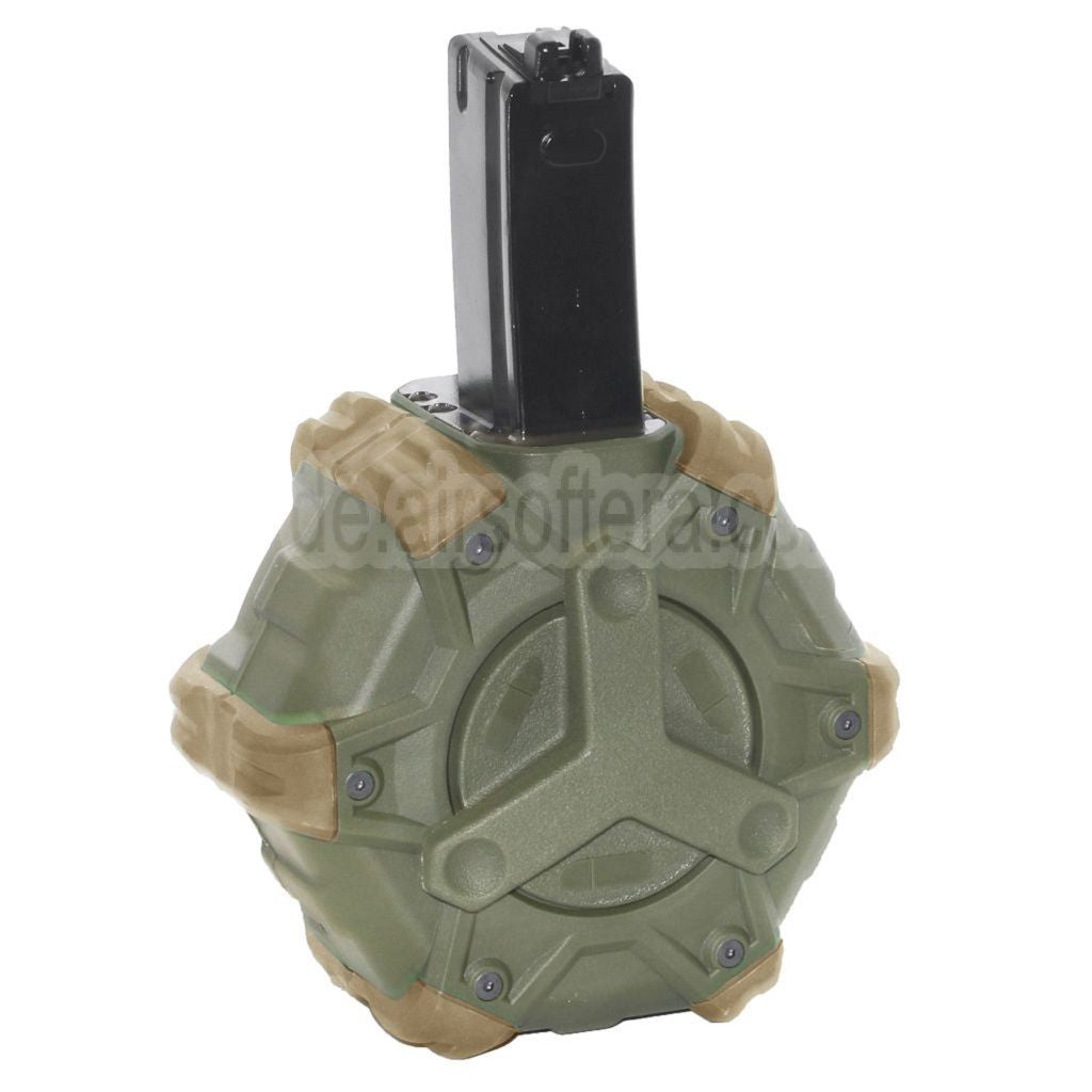 WE (WE-TECH) 350rd Gas Trommelmagazin Geeignet für WE (WE-TECH) AP APACHE MP5 Serie GBB Gewehre Airsoft