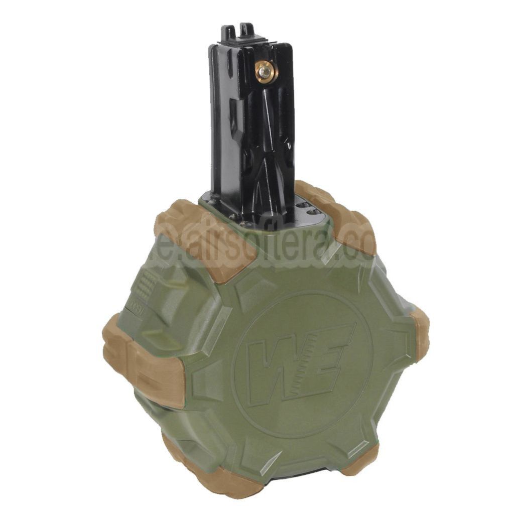 WE (WE-TECH) 350rd Gas Trommelmagazin Geeignet für WE (WE-TECH) AP APACHE MP5 Serie GBB Gewehre Airsoft