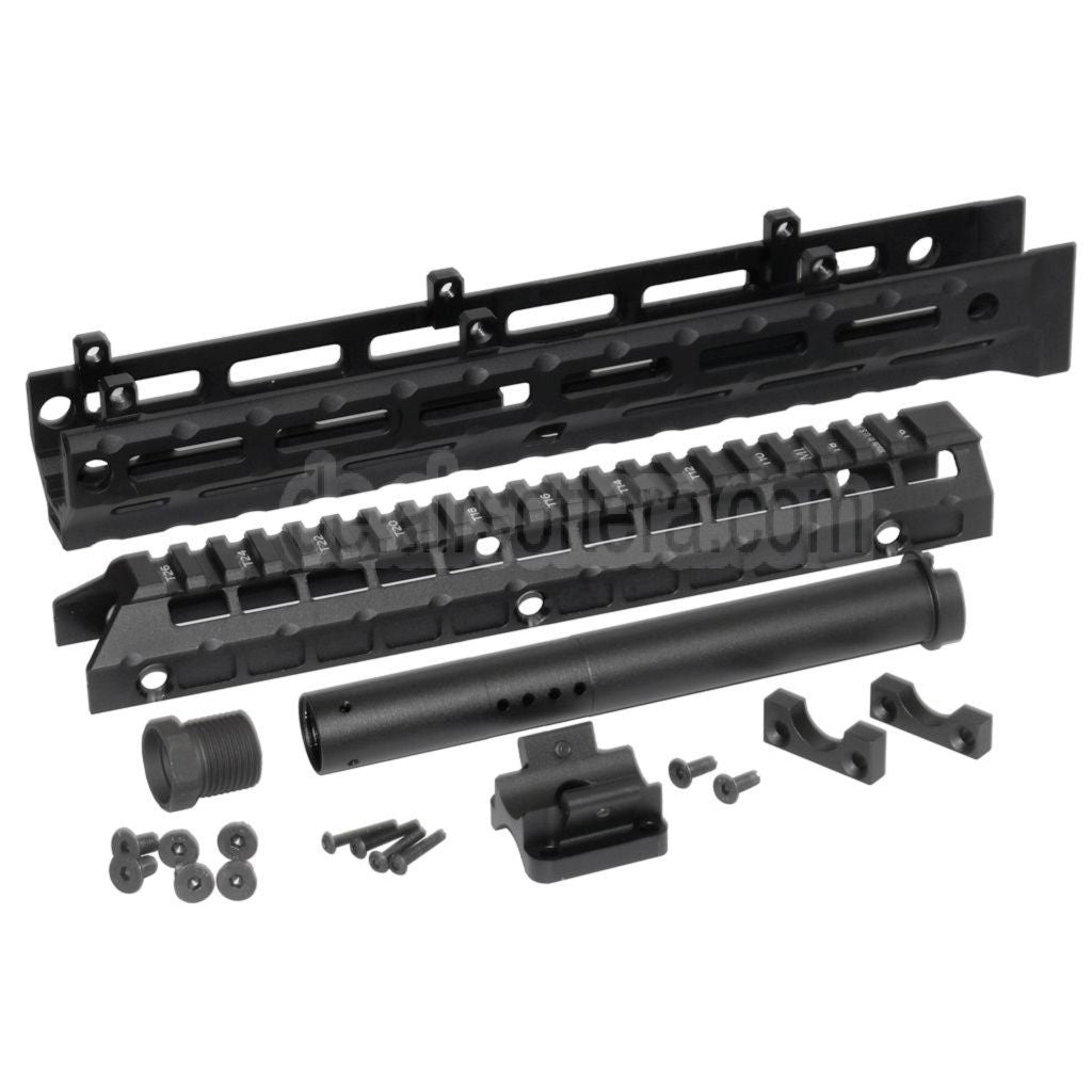 5KU 292mm Erweitertes M-LOK Universal Handschutz Kit Schienen System Geeignet für LCT GHK CYMA D-BOYS E&L AK47 AK74 Serie Gewehre Airsoft Schwarz