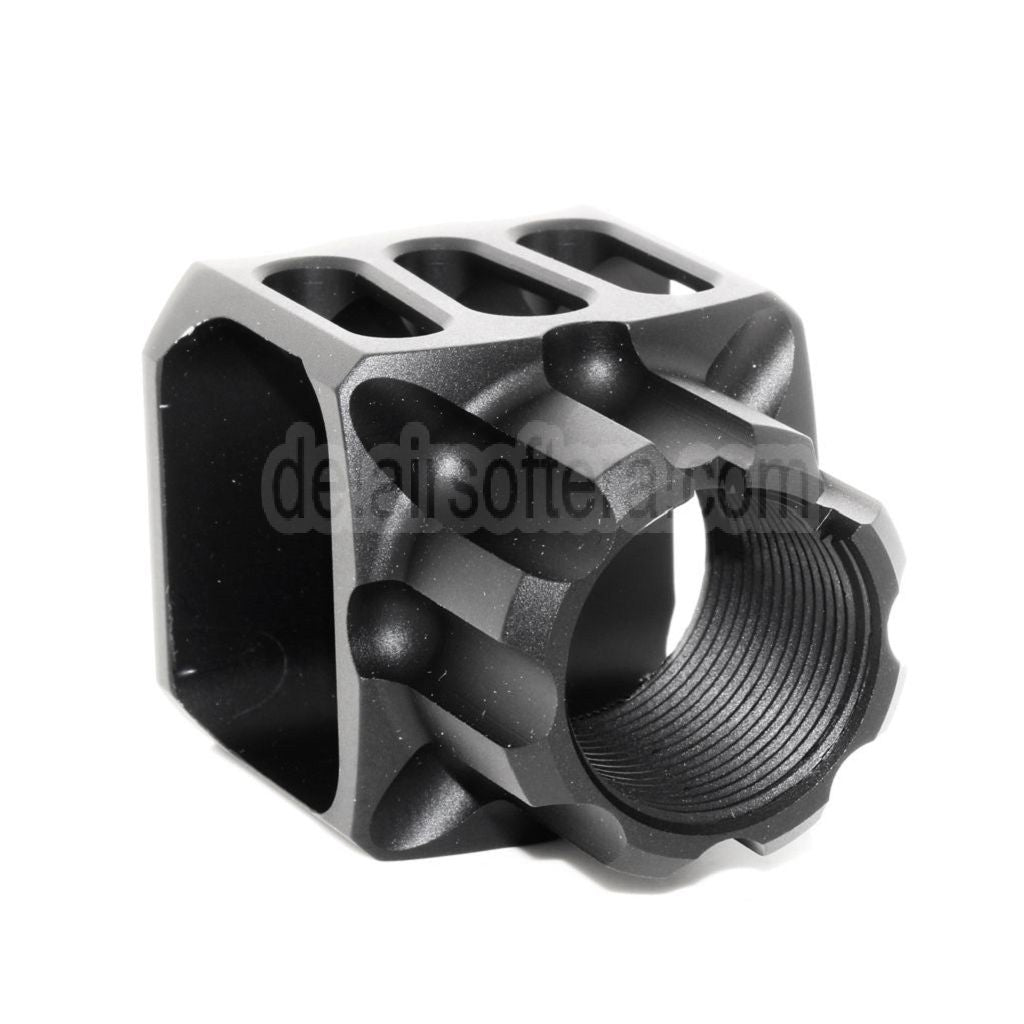 5KU CNC Aluminium LAF-24 Stil Mündungsbremse Mündungsfeuerdämpfer Geeignet für +24mm CW Clockwise Thread Barrel Gewehre Airsoft Schwarz