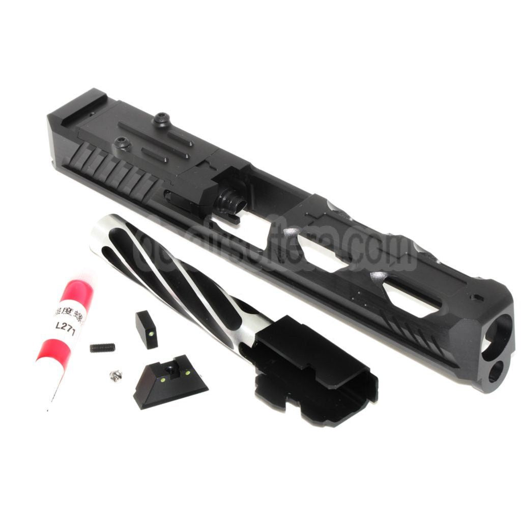 5KU CNC RMR Ready Laufschlitten Set Geeignet für Tokyo Marui G17 Serie GBB Pistolen Airsoft Schwarz