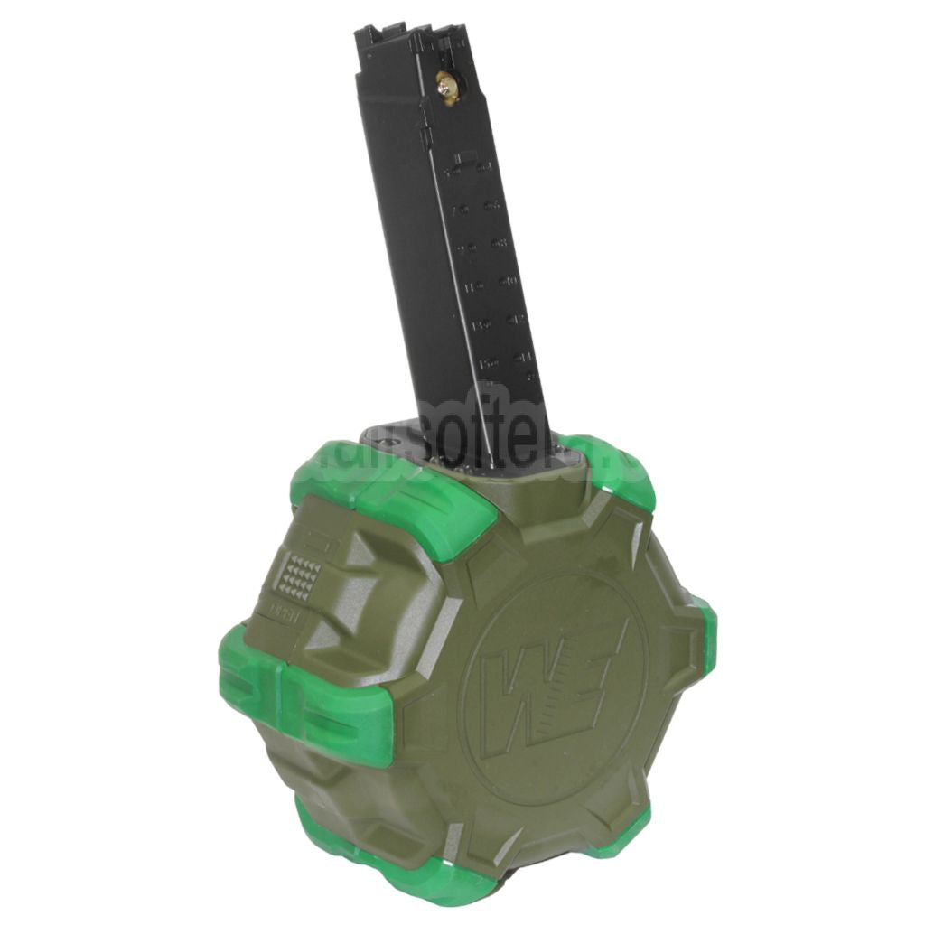 WE (WE-TECH) 350rd Gas Trommelmagazin Geeignet für WE PCC Type 888 888C RARS R5C M4 M16 Serie GBB Gewehre Airsoft