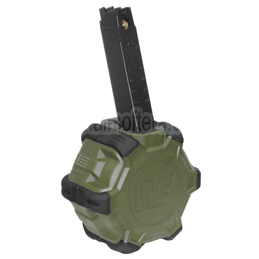 WE (WE-TECH) 350rd Gas Trommelmagazin Geeignet für WE PCC Type 888 888C RARS R5C M4 M16 Serie GBB Gewehre Airsoft