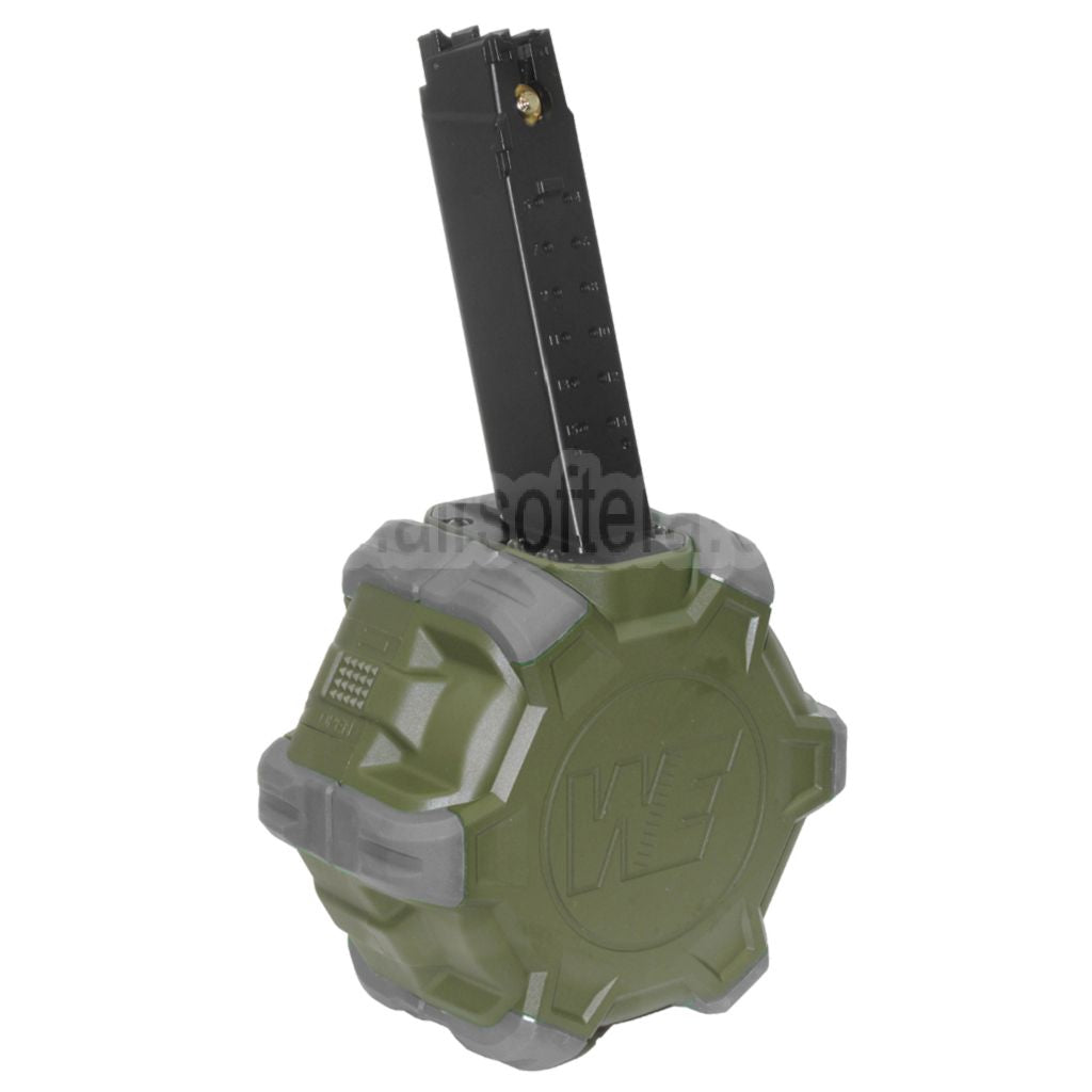 WE (WE-TECH) 350rd Gas Trommelmagazin Geeignet für WE PCC Type 888 888C RARS R5C M4 M16 Serie GBB Gewehre Airsoft