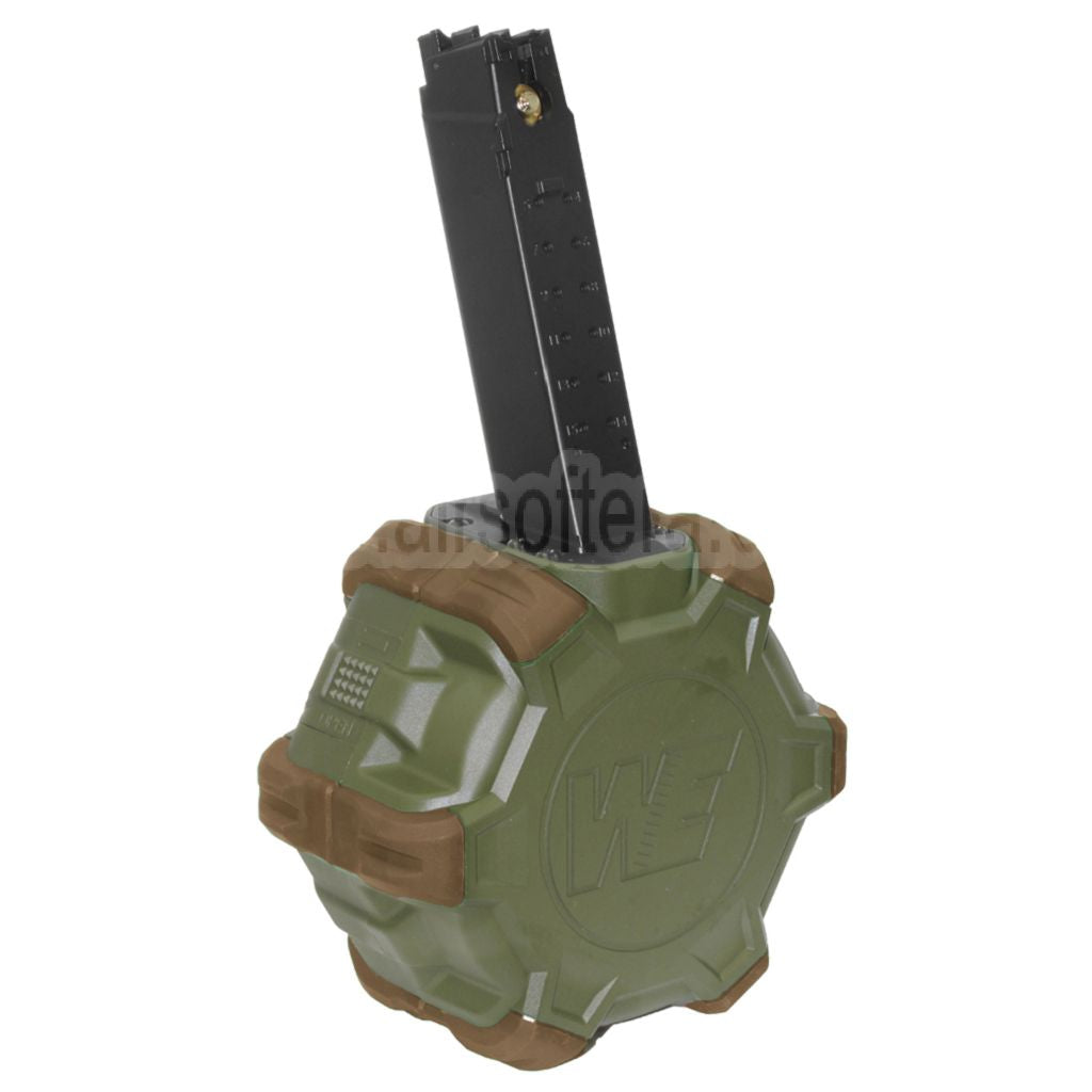 WE (WE-TECH) 350rd Gas Trommelmagazin Geeignet für WE PCC Type 888 888C RARS R5C M4 M16 Serie GBB Gewehre Airsoft