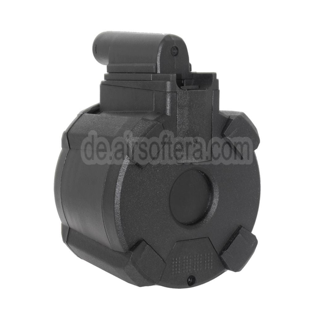 BATTLEAXE 1400rd Elektrisch Trommelmagazin Geeignet für CYMA Golden Eagle Double Eagle Tokyo Marui M870 Schrotflinte Airsoft Schwarz