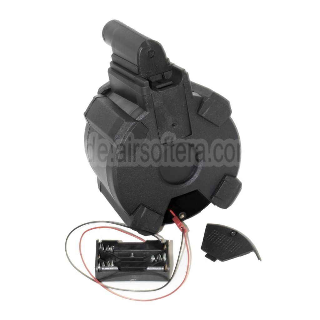 BATTLEAXE 1400rd Elektrisch Trommelmagazin Geeignet für CYMA Golden Eagle Double Eagle Tokyo Marui M870 Schrotflinte Airsoft Schwarz