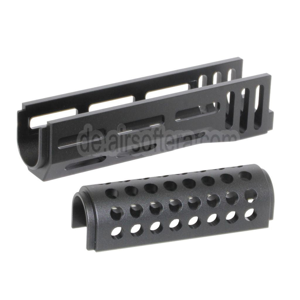 CYMA 155mm CNC Aluminum Obere Untere M-LOK Handguard Typ-B Geeignet für CYMA AK47 Serie AEG Gewehre Airsoft Schwarz