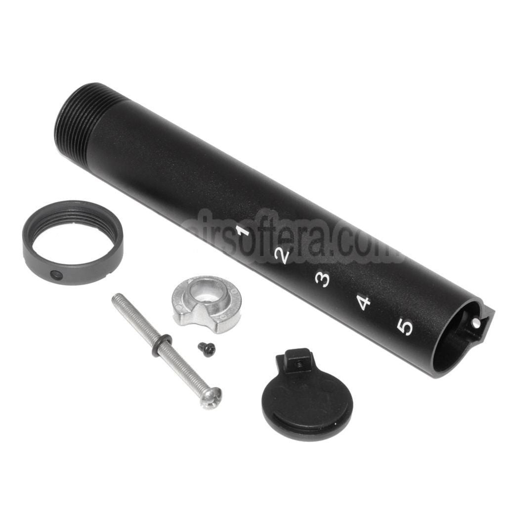 E&C 168mm 5-Positions verlängerten Gewehrschaft Pufferrohr adapter Geeignet für E&C Tokyo Marui M16A1 Serie AEG Gewehre Airsoft Schwarz