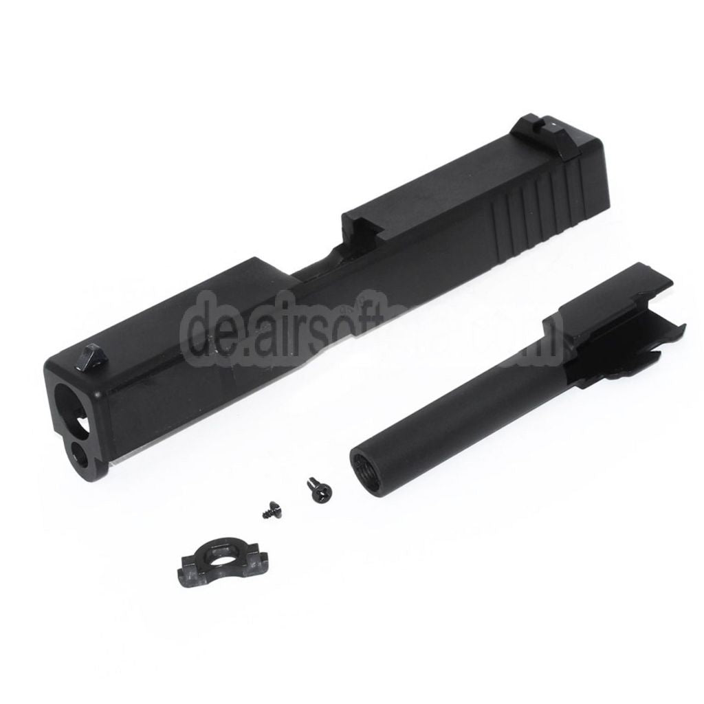 E&C Aluminum Laufschlitten Set Geeignet für E&C Tokyo Marui G19 Serie GBB Pistolen Airsoft Schwarz