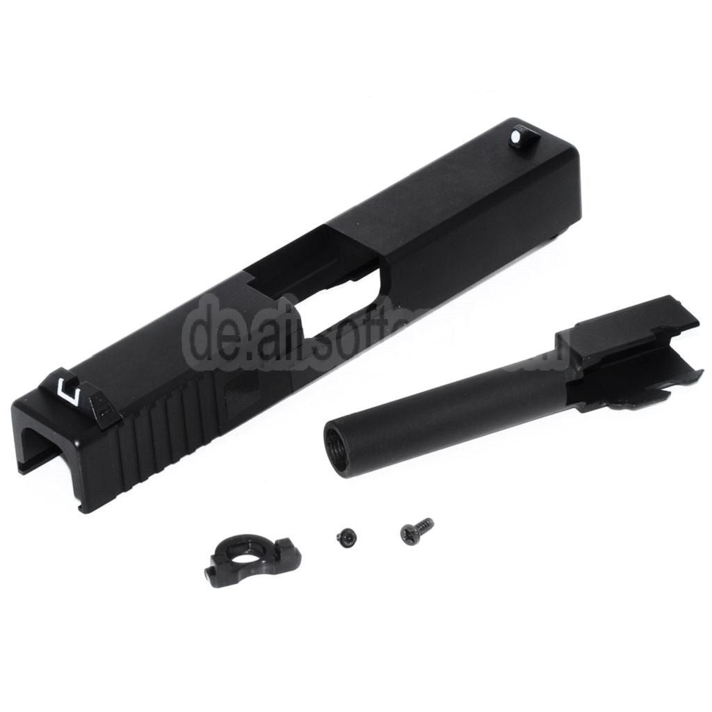 E&C Aluminum Laufschlitten Set Geeignet für E&C Tokyo Marui G19 Serie GBB Pistolen Airsoft Schwarz