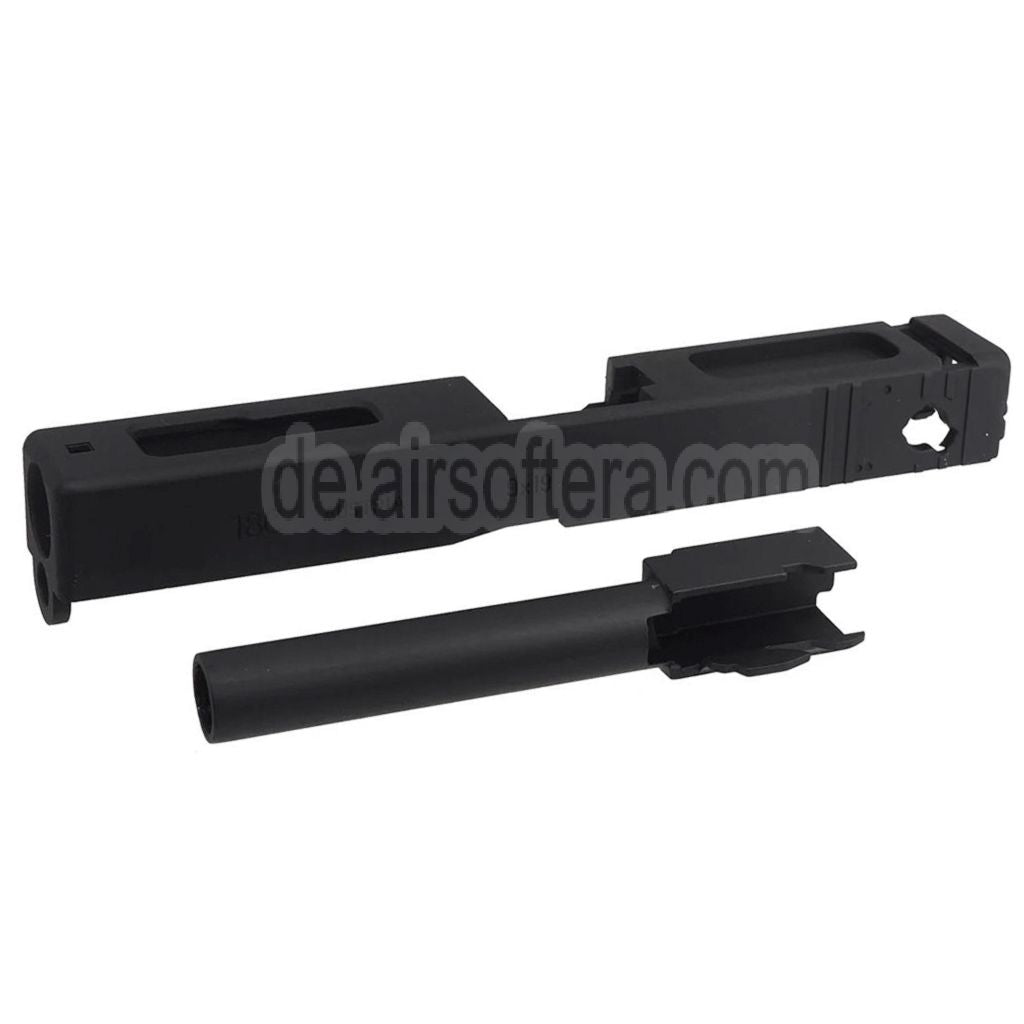 E&C Metall Schlittenlauf Set Geeignet für E&C G18C GBB Pistolen Airsoft Schwarz