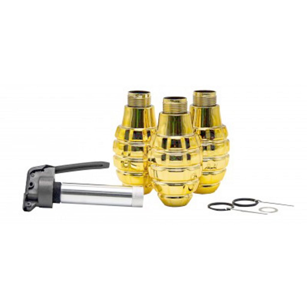 APS HAKKOTSU 3 Stück Thunder B Co2 Schall Granate Gold Pineapple Stielhandgranate Paket mit Kern