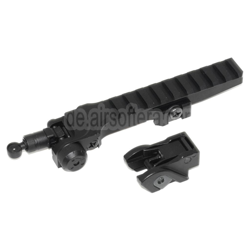 DOUBLE BELL KAC Stil Klappvisierschienensatz Geeignet für G36 Serie AEG GBB Gewehre Airsoft Schwarz