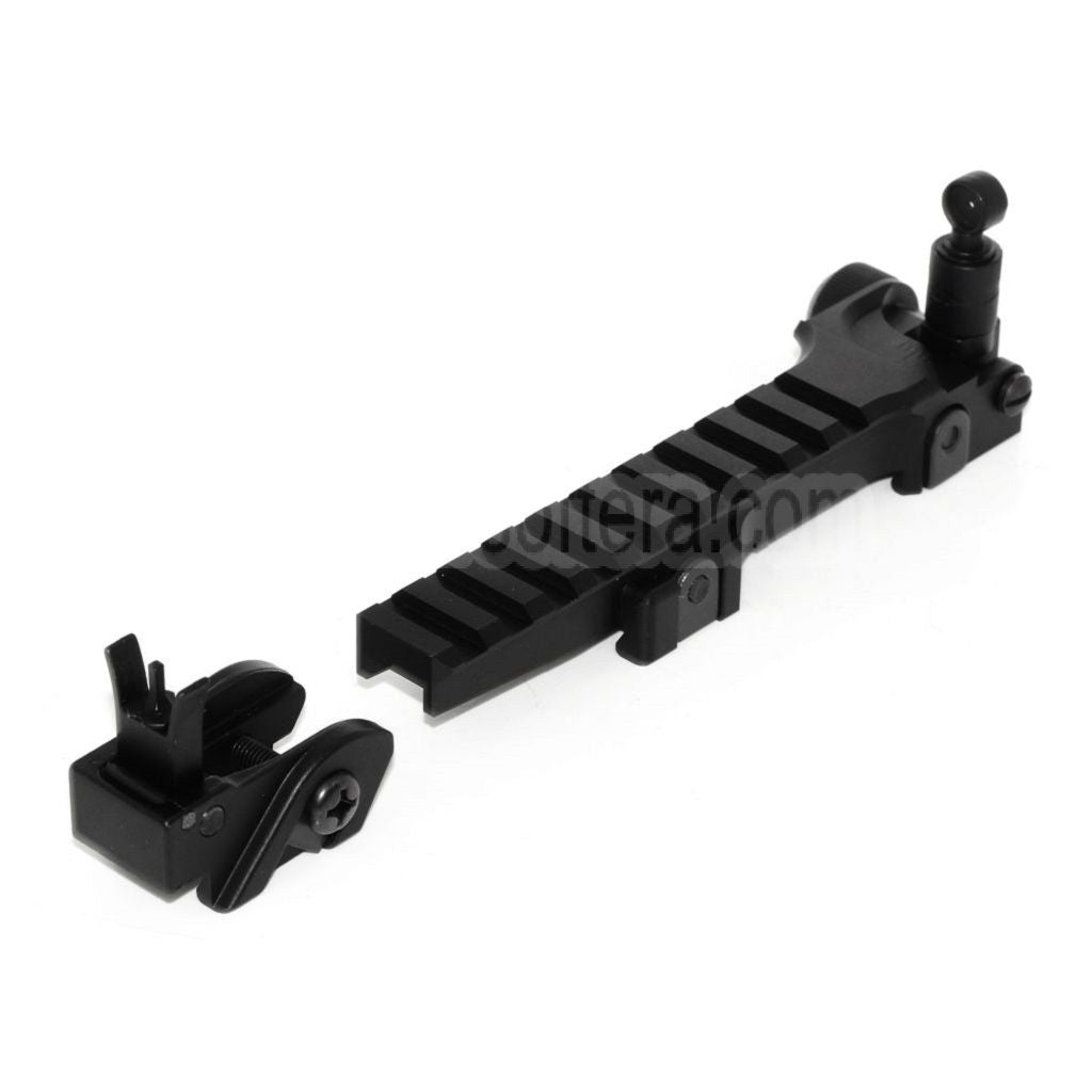 DOUBLE BELL KAC Stil Klappvisierschienensatz Geeignet für G36 Serie AEG GBB Gewehre Airsoft Schwarz