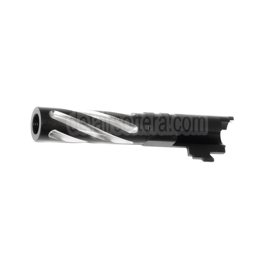 5KU 4.3 Zoll Edelstahl Tornado Stil Spiral Äußerer Lauf +11mm CW im Uhrzeigersinn Geeignet für Tokyo Marui Hi-Capa 4.3 GBB Pistolen Airsoft