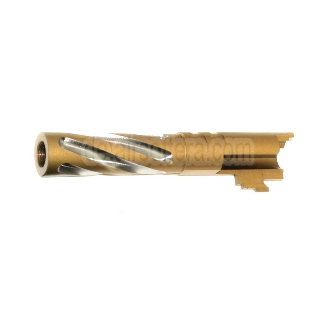 5KU 4.3 Zoll Edelstahl Tornado Stil Spiral Äußerer Lauf +11mm CW im Uhrzeigersinn Geeignet für Tokyo Marui Hi-Capa 4.3 GBB Pistolen Airsoft