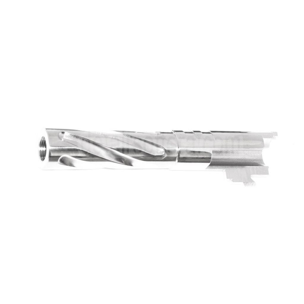 5KU 4.3 Zoll Edelstahl Tornado Stil Spiral Äußerer Lauf +11mm CW im Uhrzeigersinn Geeignet für Tokyo Marui Hi-Capa 4.3 GBB Pistolen Airsoft