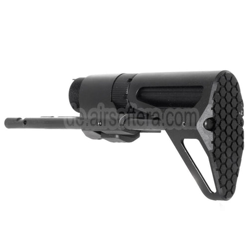 5KU PDW Einziehbarer Schiebeschaft Geeignet für GHK VFC WE (WE-TECH) WA M4 Serie GBB Gewehre Airsoft Schwarz