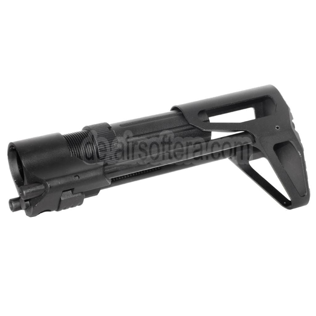 5KU PDW Einziehbarer Schiebeschaft Geeignet für GHK VFC WE (WE-TECH) WA M4 Serie GBB Gewehre Airsoft Schwarz